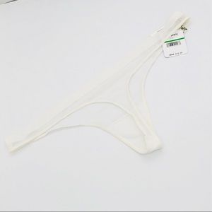 Free People Tanga Vex Mesh Thong SZ L Ivory